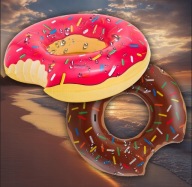 KOŁO DO PŁYWANIA DMUCHANE DUŻE MATERAC DO WODY BASENU DONUT KÓŁKO 120CM XXL