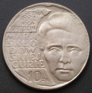Polska 10 złotych 1967 - Maria Skłodowska-Curie - stan menniczy -