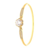 45371 BRANSOLETKA 18K POZŁACANA 60/12 MM bangle z cyrkoniami