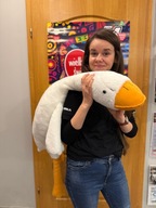 Maskotka Poduszka Pluszak Gęś Pluszowa Xxxl 130Cm Przytulanka Zabawka