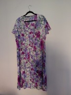 Fioletowa w kwiaty maxi wiosenna sukienka 48, 50