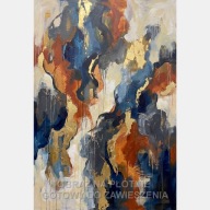 Abstrakcja farba olejna fale plamy obraz na płótnie 55x80 zacieki salon art