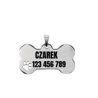 Adresówka dla psa – stalowa kość z grawerem (5 cm x 3,5 cm)