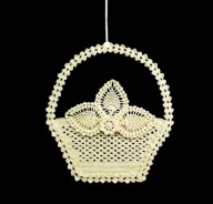 Zawieszka ozdoba na okno szydełkowa 19cm ecru (Z169)