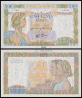 BNA - FRANCJA 500 Franków 1942 C.4550 516 # P95b # PIĘKNY # UNC-