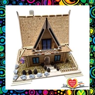 Sztuka Więzienna - Ręcznie wykonany drewniany domek- szkatułka