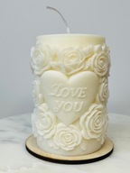 Świeczka sojowa na Walentynki, zapachowa Słodka Pomarańcza, „Love you”.