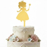 topper na tort dekoracja KSIEŻNICZKA!!złota plexa lustro