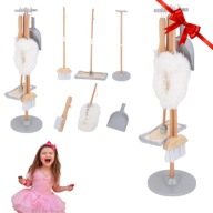 DREWNIANY ZESTAW DO SPRZATANIA DLA DZIECI ZABAWKA EDUKACYJNA ZABAWKOWY MOP