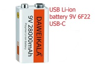 Bateria 9V Li-Ion z USB-C Daweikala – akumulator wielokrotnego ładowania