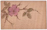 Kwiaty Róża na sklejce drewnie ok.1910r. Handmade