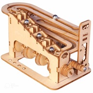 Drewniane Puzzle 3D Tor Kulkowy Mechaniczny na Metalowe Kulki Marble Run