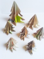 Zestaw choinek z papieru drewniany las eko