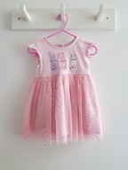 BLUEZOO sukienka różowa bawełna tiulowa 74 cm