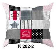 Poszewka z kory 40x40 jasiek z bawełny gofrowanej K 282-2 ala patchw czerw.