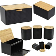 CHLEBAK CZARNY METALOWY POJEMNIK NA PIECZYWO CHLEB BUŁKI ŻYWNOŚĆ