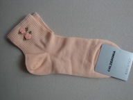 CALZEDONIA skarpetki kwiatek róża aplikacja