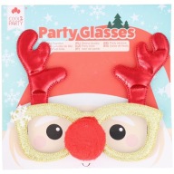 OKULARY RENIFER RUDOLF JELONEK CEKINY ŚWIĘTA + NOS