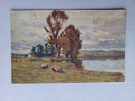 ZAGINIONY ŚWIAT CHATA NAD STAWEM przedwojenna POCZTÓWKA