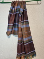 Szal męski brązowo - niebieska kratka Adriano Guinari