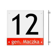 Tablica adresowa Dibond 50x50 biała Dystanse