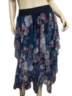 włoska SPÓDNICA TIULOWA falbany w kwiaty 36 nowa