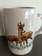 CERAMICZNY KUFEL DO PIWA Z MOTYWEM MYŚLIWSKIM