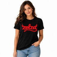 Koszulka Damska Zołza Czarna Śmieszny Nadruk DTF T-shirt Kobieta Rozmiar S