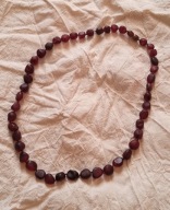 Naszyjnik z Bursztynu Ciemny Koniakowego matowy