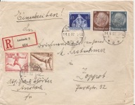 SOPOT ZOPPOT -koperta obieg z ANSBACH 1937 rok stempel znaczki
