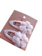 Spinki spineczki do włosów szydełkowe kwiatki handmade 2 szt.
