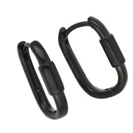 55607 Kolczyki czarna stal chirurgiczna klasyczne owale