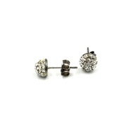 Kolczyki sztyfty srebrne 925 cyrkonie vintage lata 80 dla niej niego prl