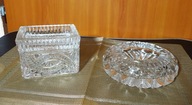Papierośnica + Popielniczka kryształ– zestaw 2 sztuki, PRL