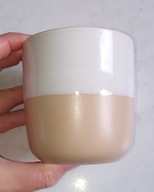 KUBEK Z KAMIONKI BEZ UCHEM W PASKI ŻÓŁTY