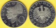 Austria 10 Schilling 1974 r. Proof./magnetyczna/