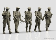 Żywica figurki brytyjski patrol WWII 1/16