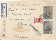 ŁOTWA -KROSNO -koperta polecony erka znaczki obieg 1962 rok