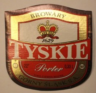 ETYKIETA - TYSKIE - BROWARY GÓRNY ŚLĄSK - TYSKIE Porter PIWO CIEMNE MOCNE