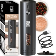 Młynek elektryczny STEK BZDUR KYMQ-65A 25 W czarny do soli pieprzu przypraw