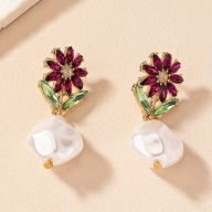 KOLCZYKI oplotki KWIAT WIOSNY GLAMOUR WALENTYNKI SREBRNY ŚLUB VINTAGE