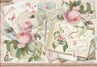 STAMPERIA * duży papier ryżowy 48x33 * DSF373 * RÓŻE