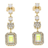 86931 Kolczyki stal chirurgiczna pozłacane 18k AB CRYSTAL Swarovski