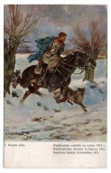 JERZY KOSSAK NAPOLEOŃSKA SZTAFETA NA LITWIE 1812 KIRASJER KOŃ WILKI