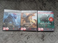 Wiedźmin 1, 2 i 3 steelbook PC - zestaw gier limitowana edycja NOWE FOLIA