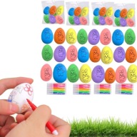 JAJKA WIELKANOCNE STYROPIANOWE DO MALOWANIA + FLAMASTRY – ZESTAW 24 SZTUK