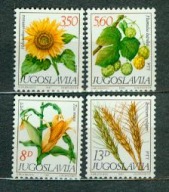 JUGOSŁAWIA ** Słoneczniki, chmiel, kukurydza, zboże Mi 1887-90