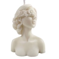 Świeca sojowa kobieta z opaską w kwiaty