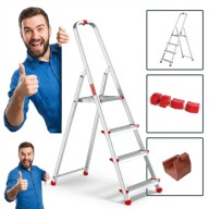 BAULICH DRABINA ALUMINIOWA DOMOWA SKŁADANA 4 STOPNIOWA LEKKA 2.75M