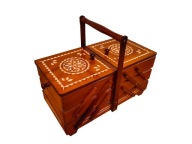 Duża drewniana niciarka XL rzeźbiona - kalwados